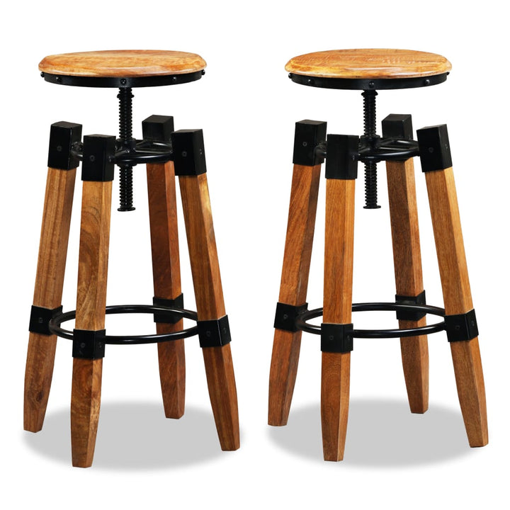 Tabourets en bois de manguier (2 pcs)