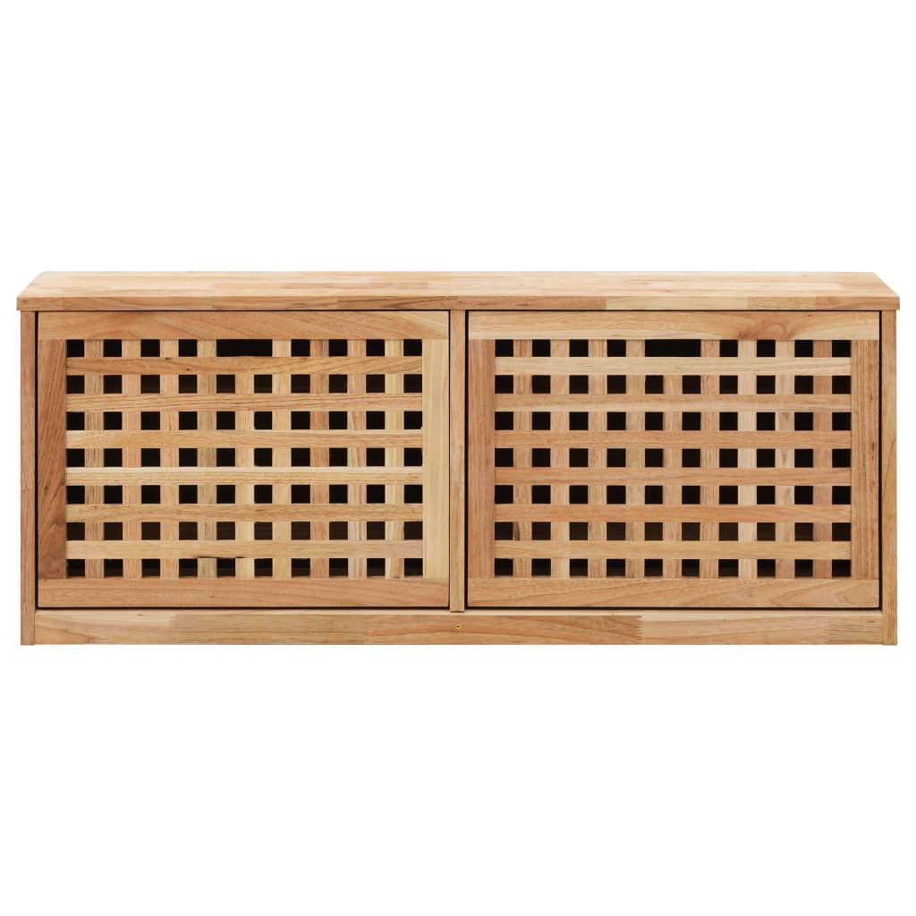 Banc de rangement de chaussures en bois de noyer massif