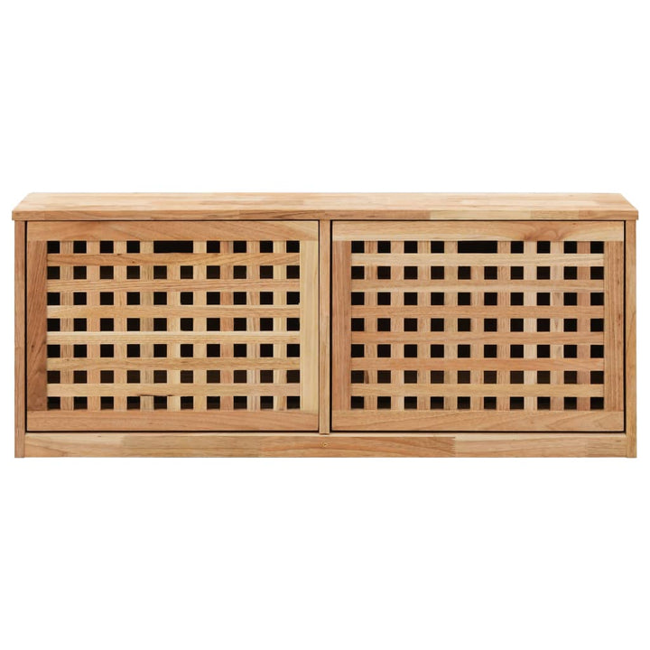 Banc de rangement de chaussures en bois de noyer massif