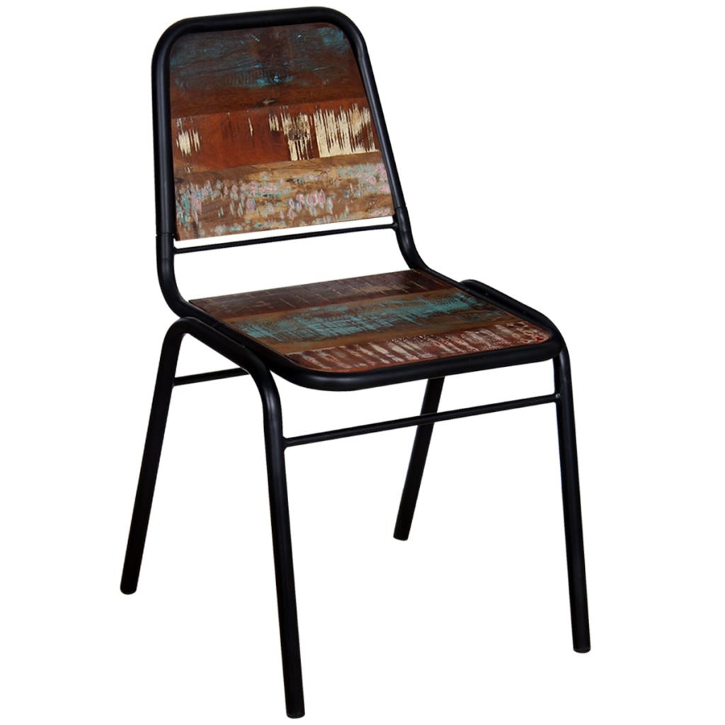4 Chaises en bois de récupération