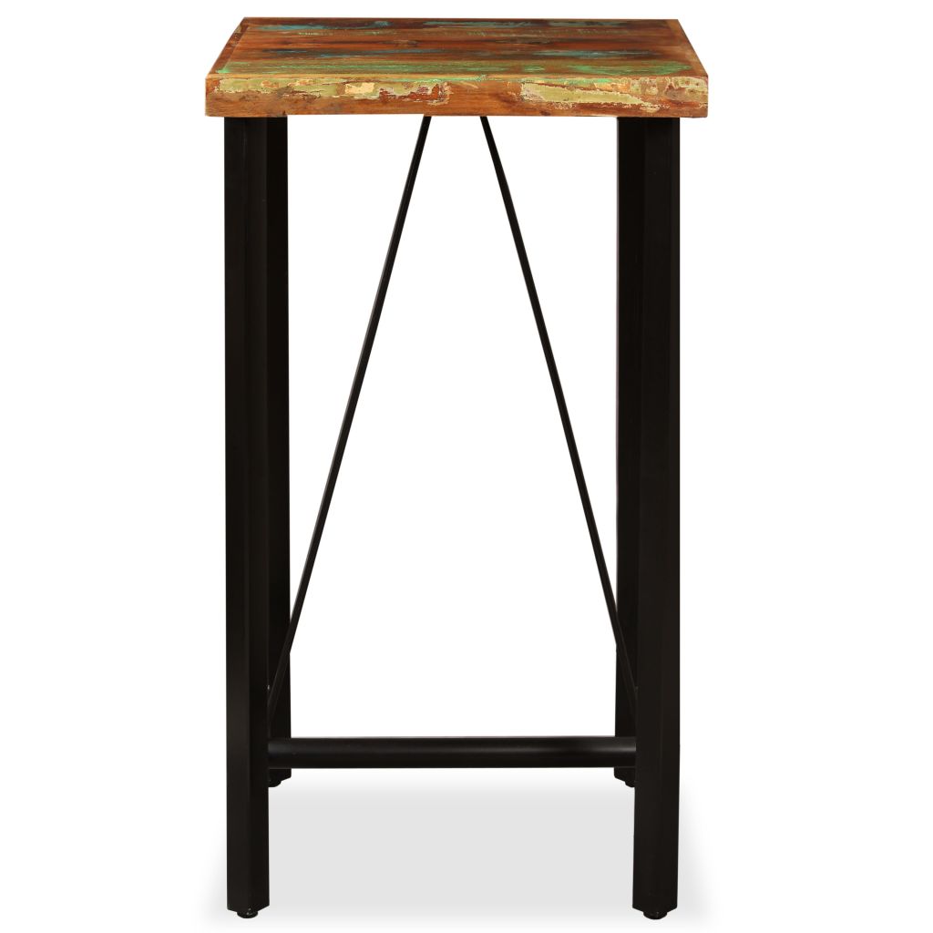 Ensemble de bar en bois de récupération et cuir