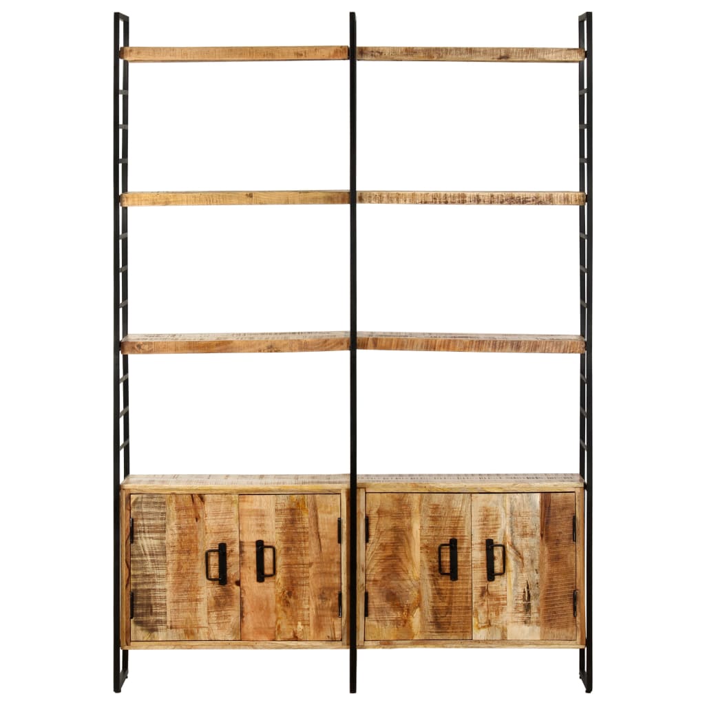 Bibliothèque en bois de manguier brut