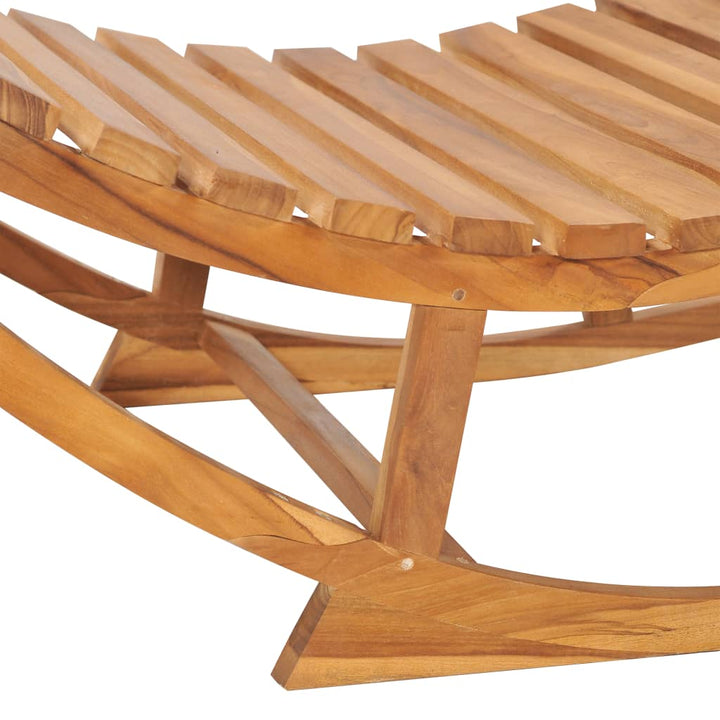 Chaise longue à bascule avec coussin en bois de teck