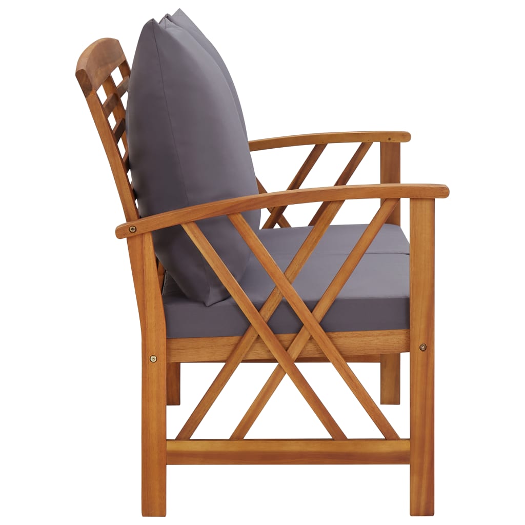 Banc de jardin avec coussins en bois solide d&