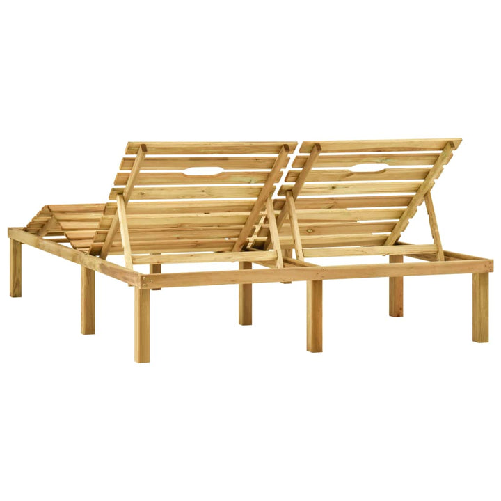 Chaise longue double en bois de pin