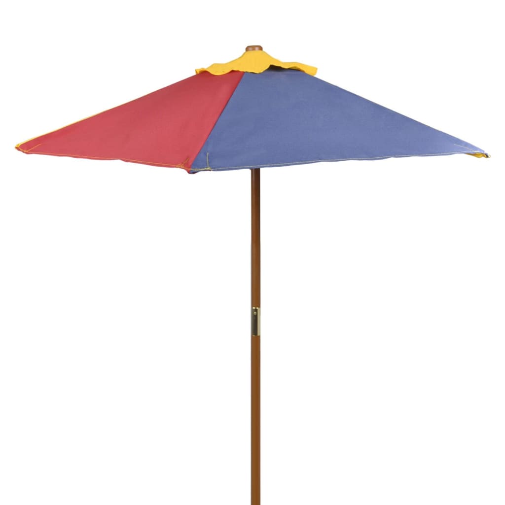 Table et bancs de pique-nique avec parasol pour enfants en bois