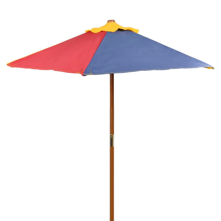Table et bancs de pique-nique avec parasol pour enfants en bois