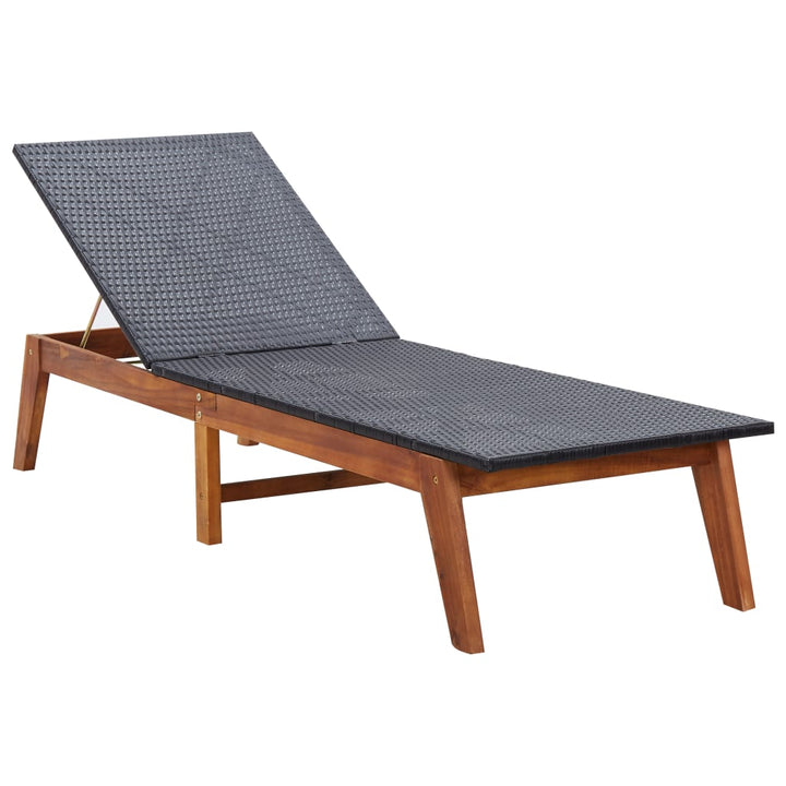Chaise longue en résine et bois d&