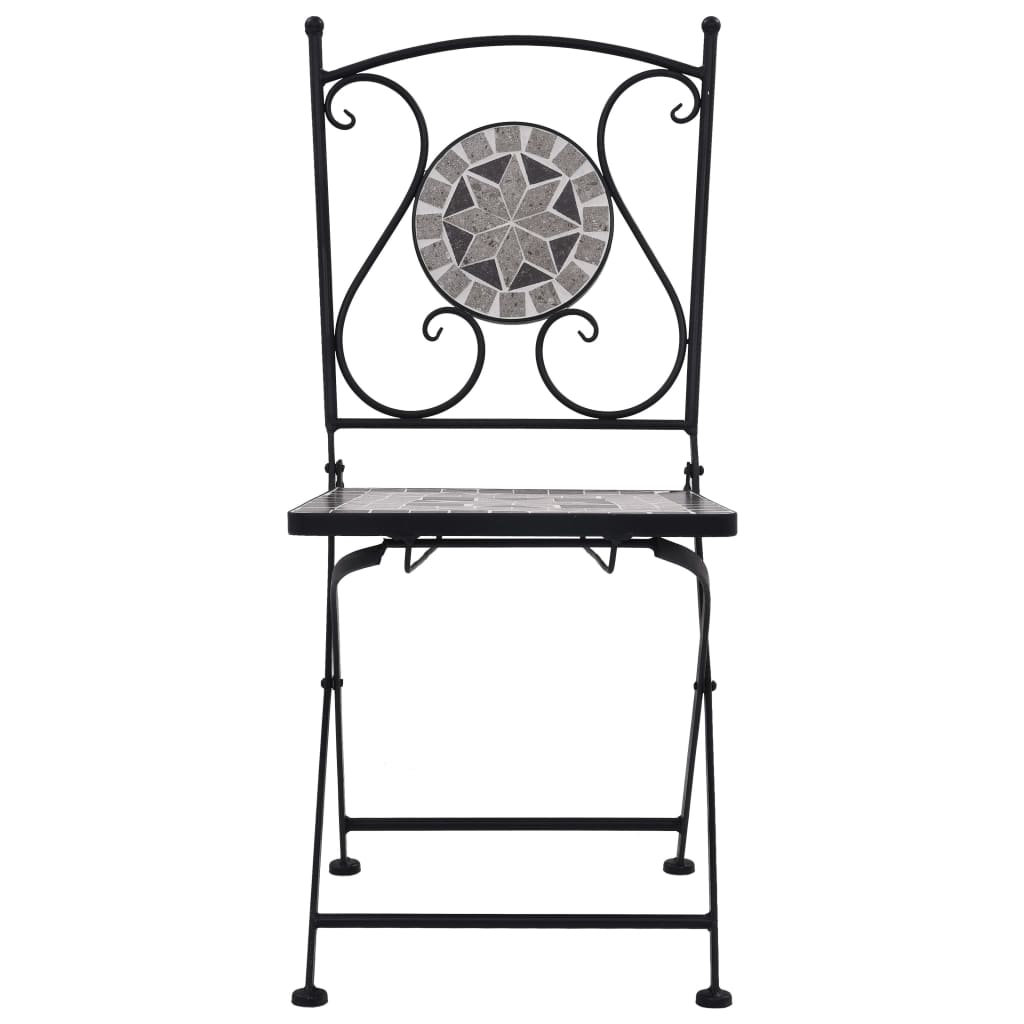 Chaises de bistrot en mosaïque 2 pcs