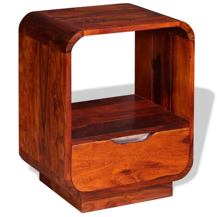Table de chevet avec tiroir en bois de Sesham