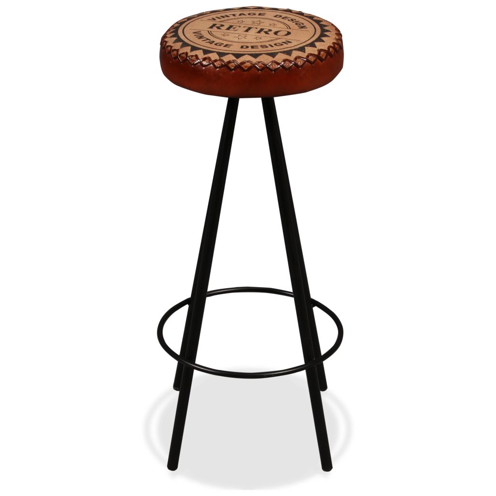 Tabouret en cuir style industriel (2 pcs)