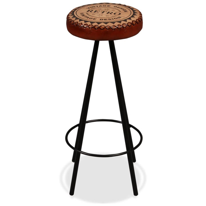 Tabouret en cuir style industriel (2 pcs)