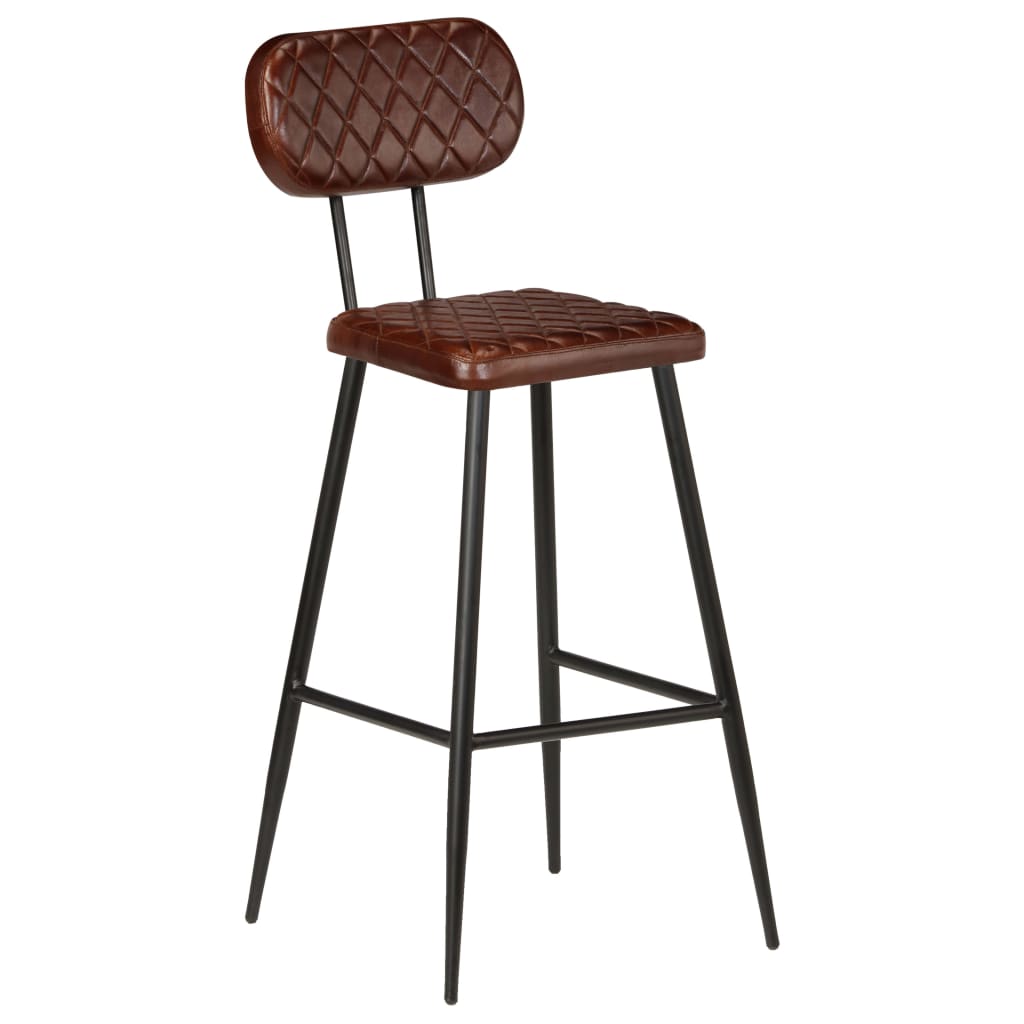 Chaises de bar 2 pcs Marron en cuir