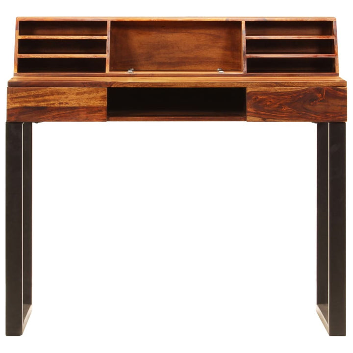 Bureau en bois solide de Sesham et acier