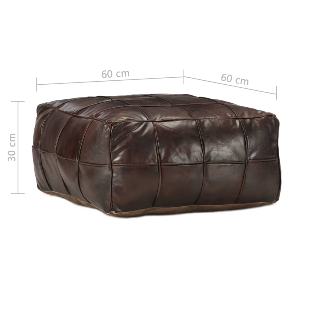 Pouf en cuir de chèvre