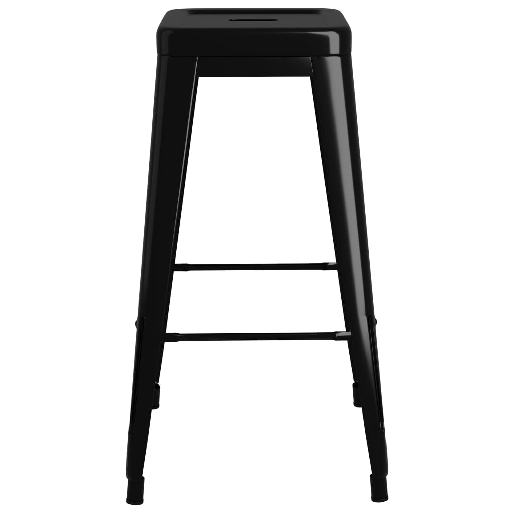 Tabourets de bar empilables 2 pcs Noir Métal