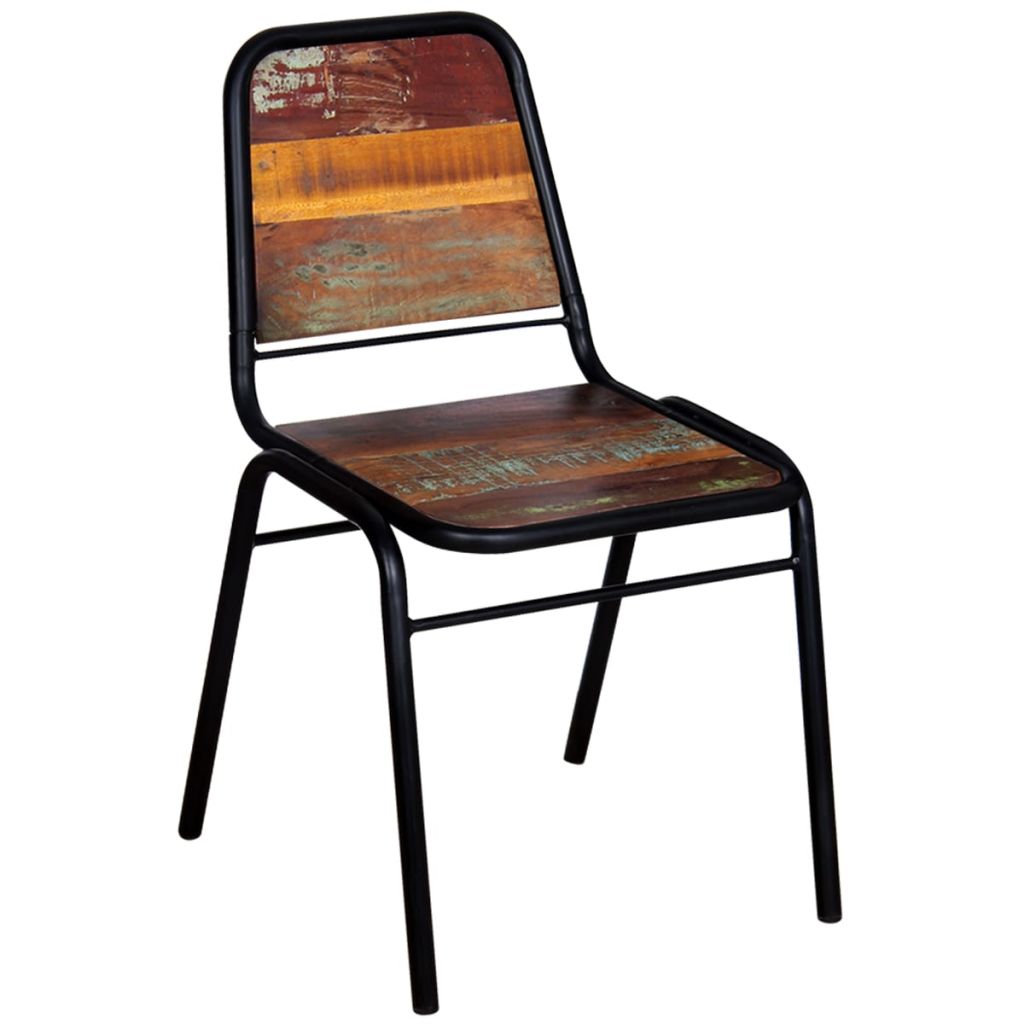 4 Chaises en bois de récupération