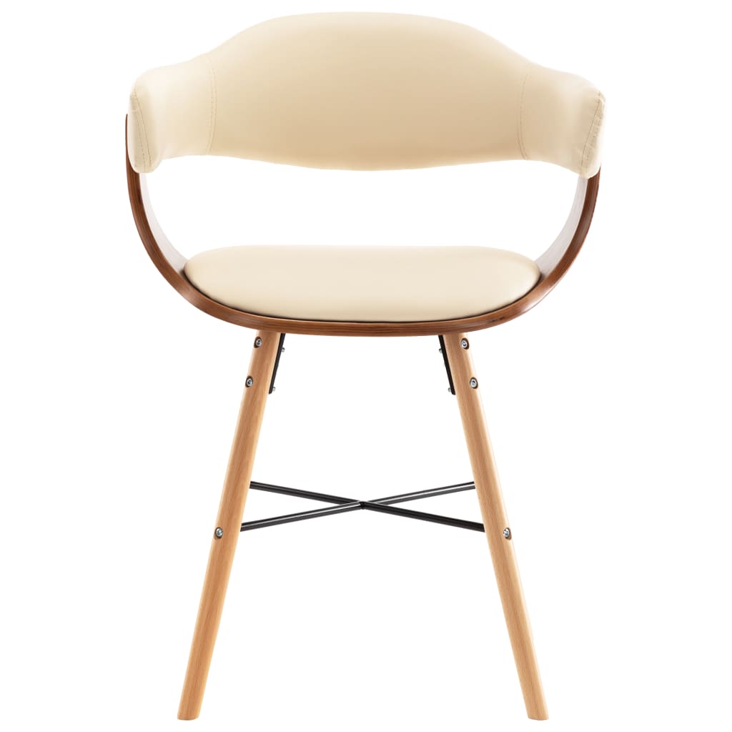 Chaises en simili cuir et bois courbé