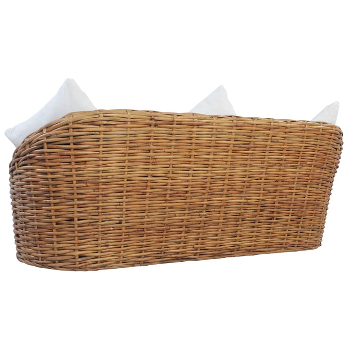 Canapé à 3 places avec coussins en Rotin naturel