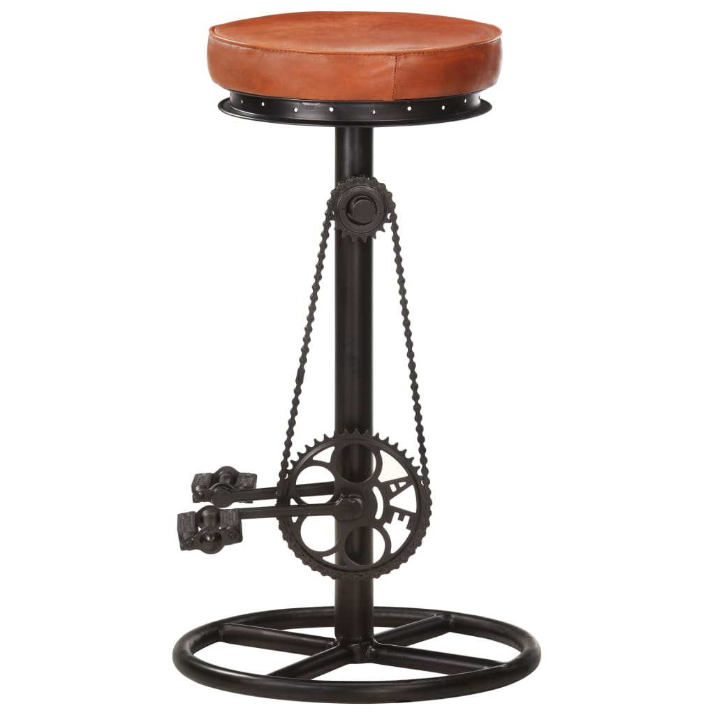 Tabourets de bar 2 pcs en cuir de chèvre