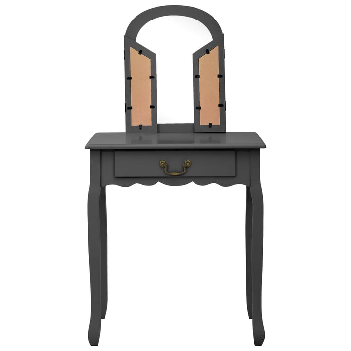 Coiffeuse et tabouret Gris en Bois de paulownia MDF