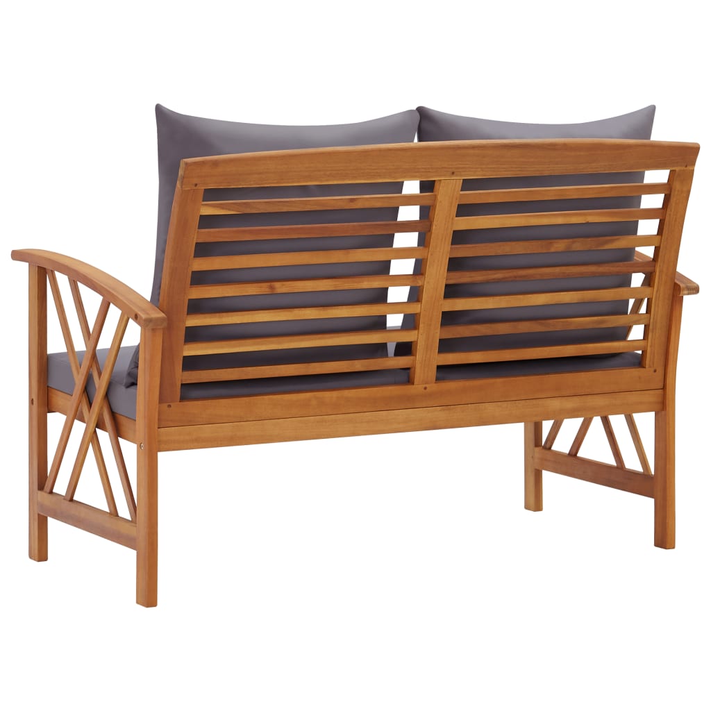 Banc de jardin avec coussins en bois solide d&