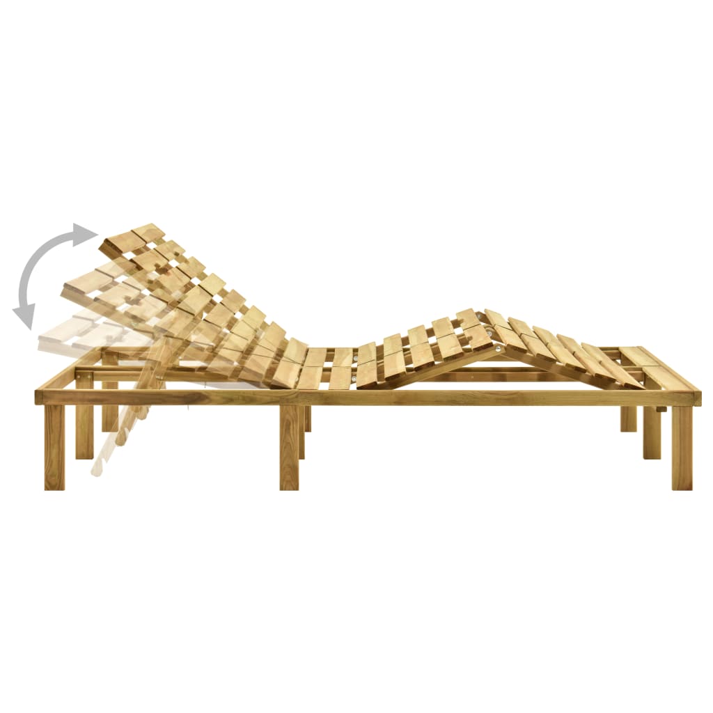 Chaise longue double en bois de pin