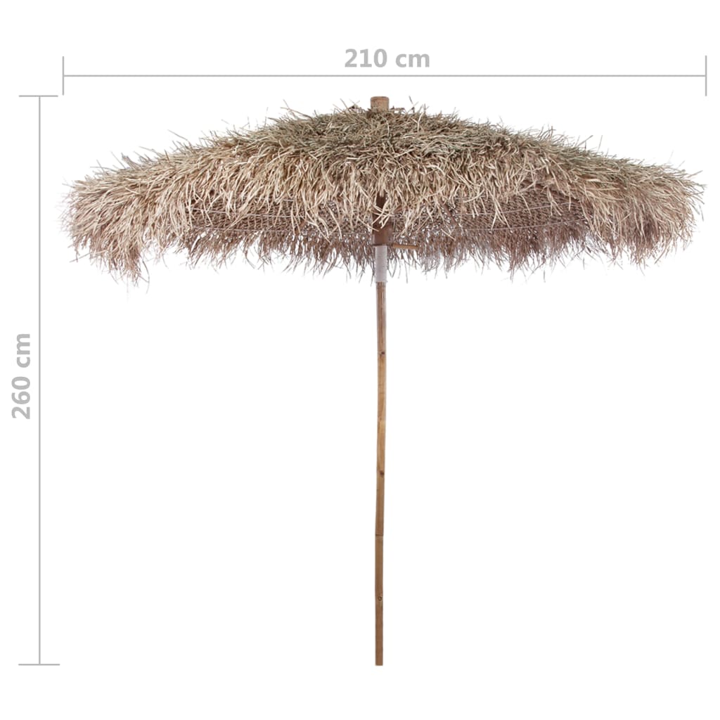 Parasol en bambou avec toit en feuille de bananier