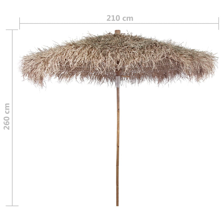 Parasol en bambou avec toit en feuille de bananier