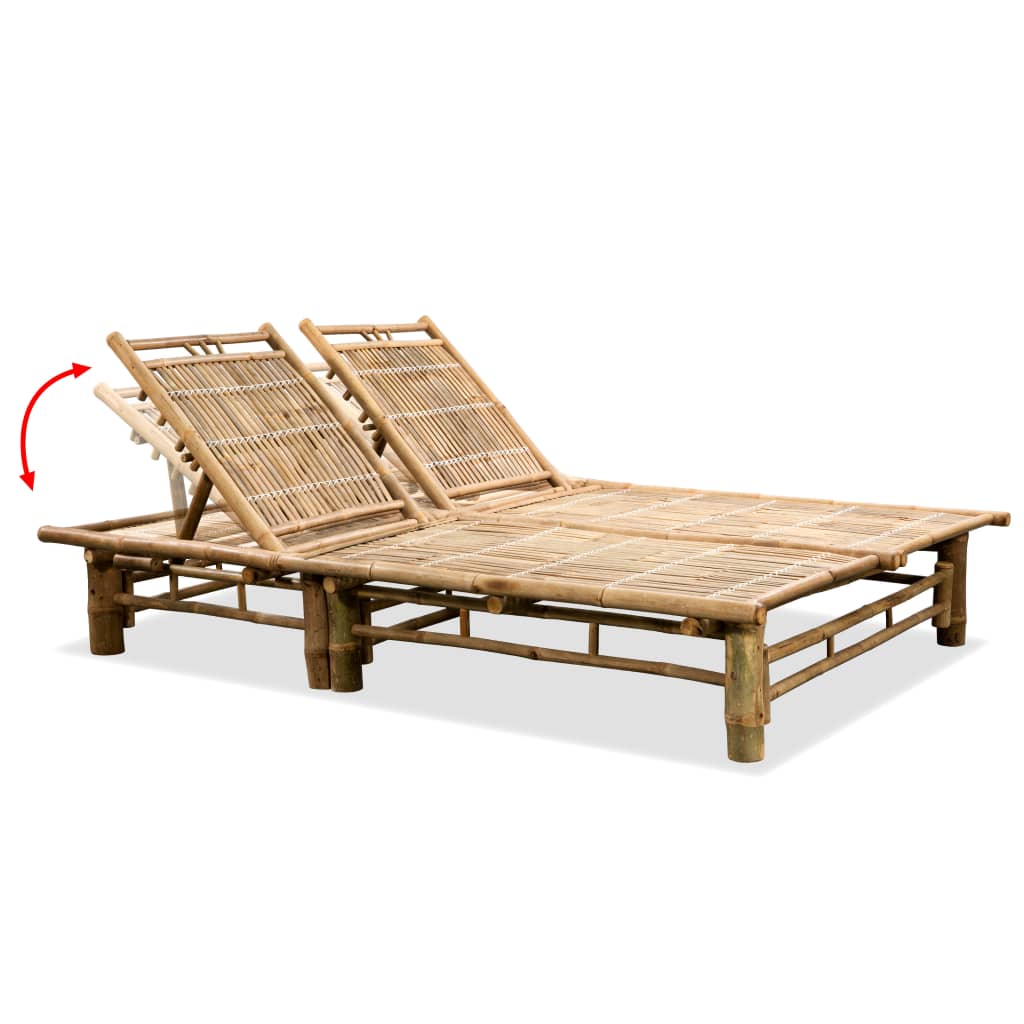 Chaise longue pour 2 personnes en bambou