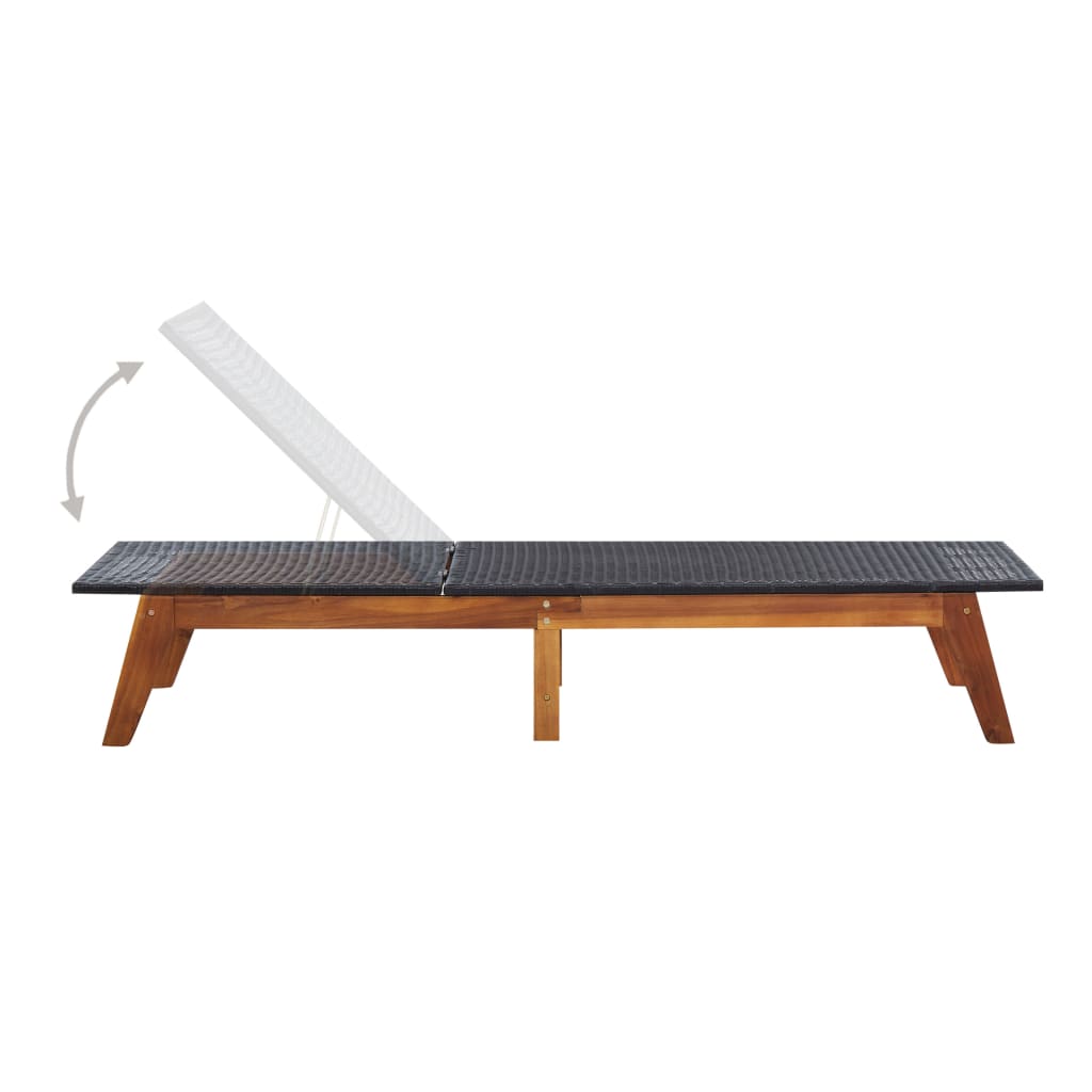 Chaise longue en résine et bois d&
