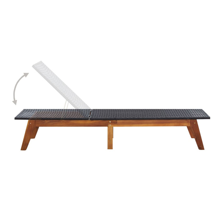Chaise longue en résine et bois d&