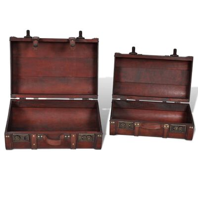 Coffre de rangement vintage en bois (2 pcs)