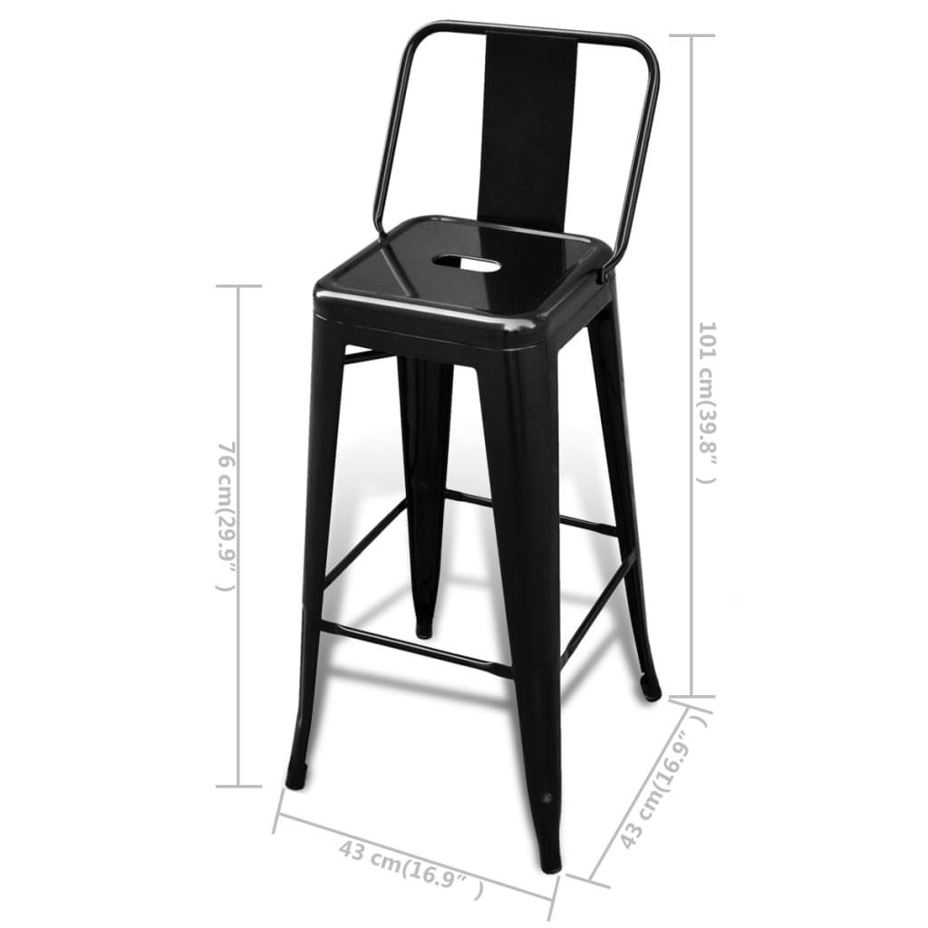 Tabourets de bar 2 pcs en acier