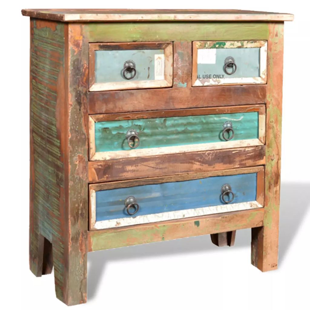 Commode en bois massif de récupération