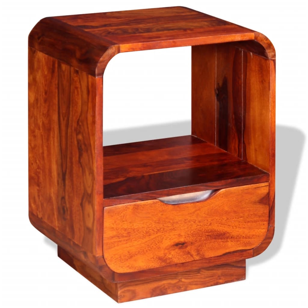 Table de chevet avec tiroir en bois de Sesham