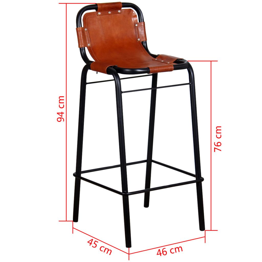 Tabourets de bar cuir (2 pcs)
