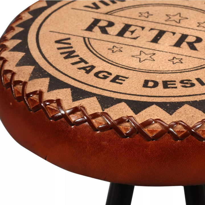 Tabouret en cuir style industriel (2 pcs)