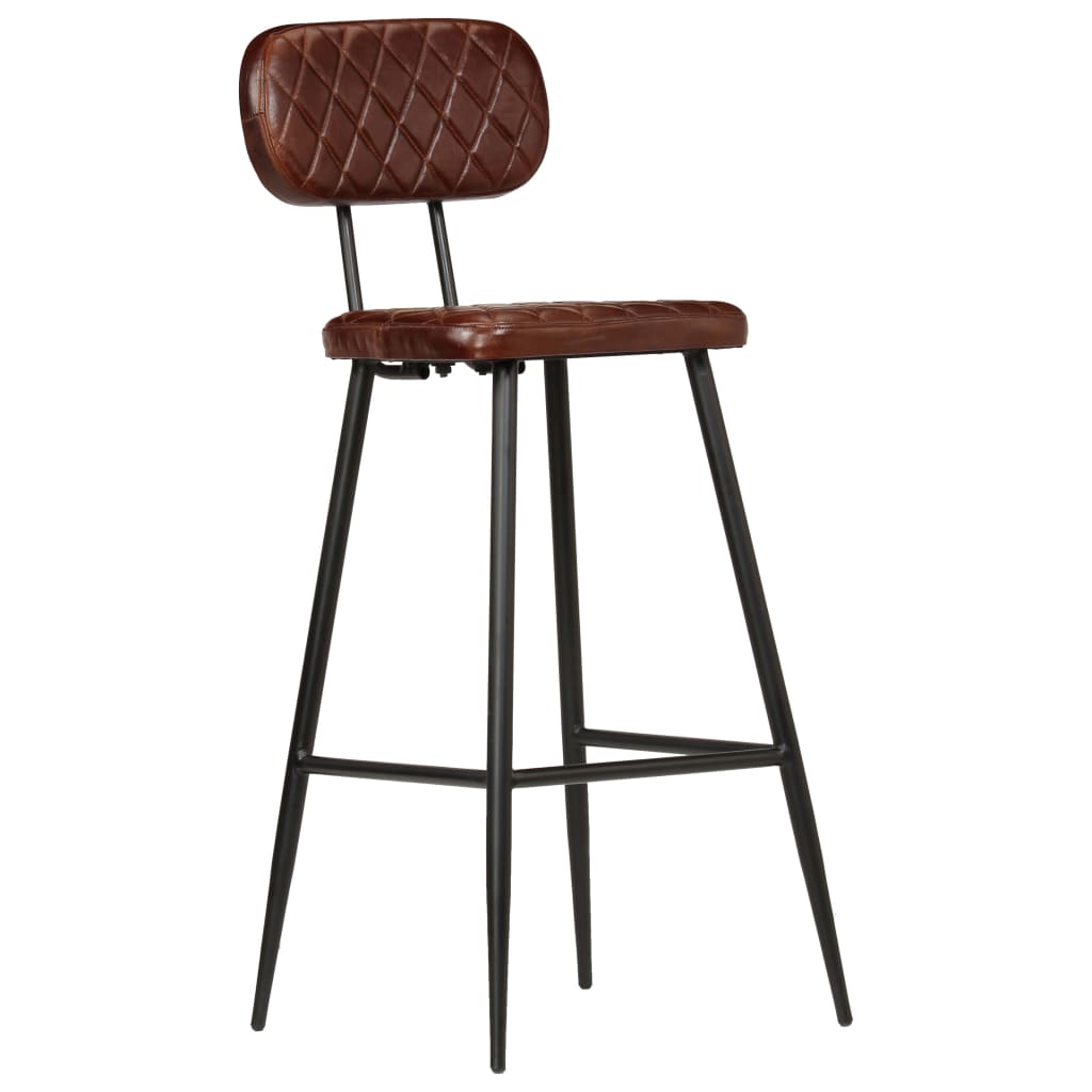 Chaises de bar 2 pcs Marron en cuir