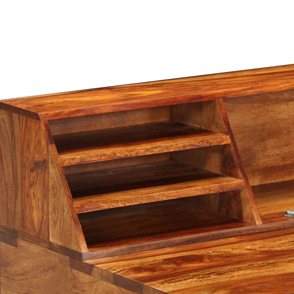 Bureau en bois solide de Sesham et acier