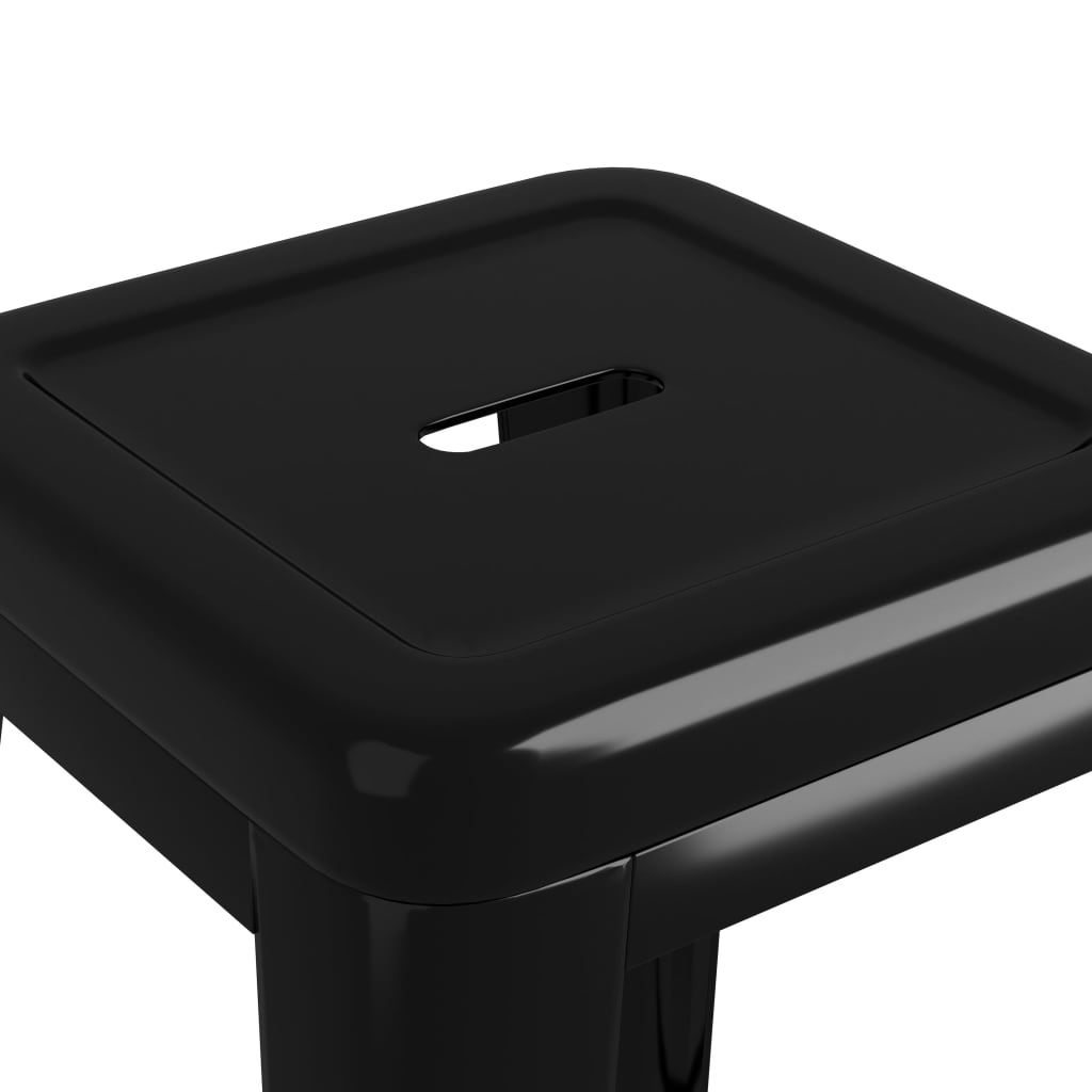 Tabourets de bar empilables 2 pcs Noir Métal