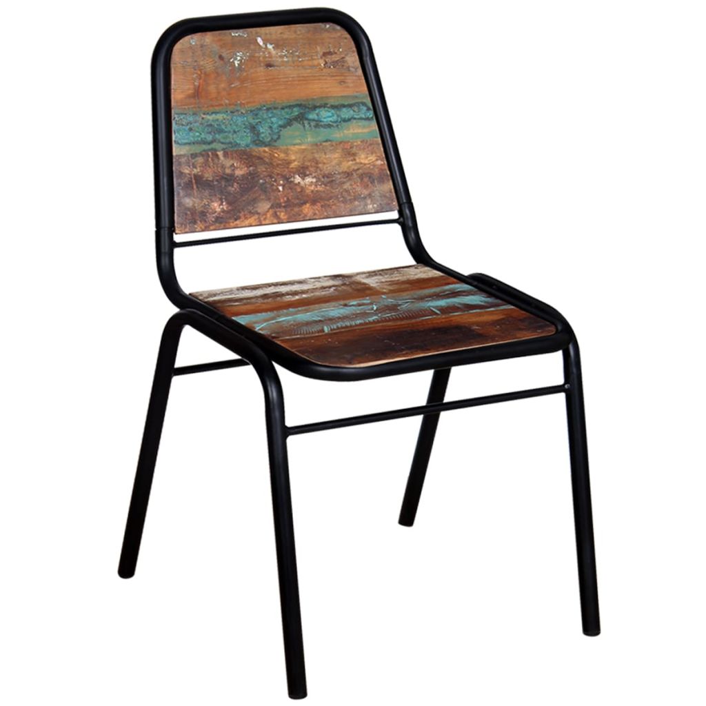 4 Chaises en bois de récupération
