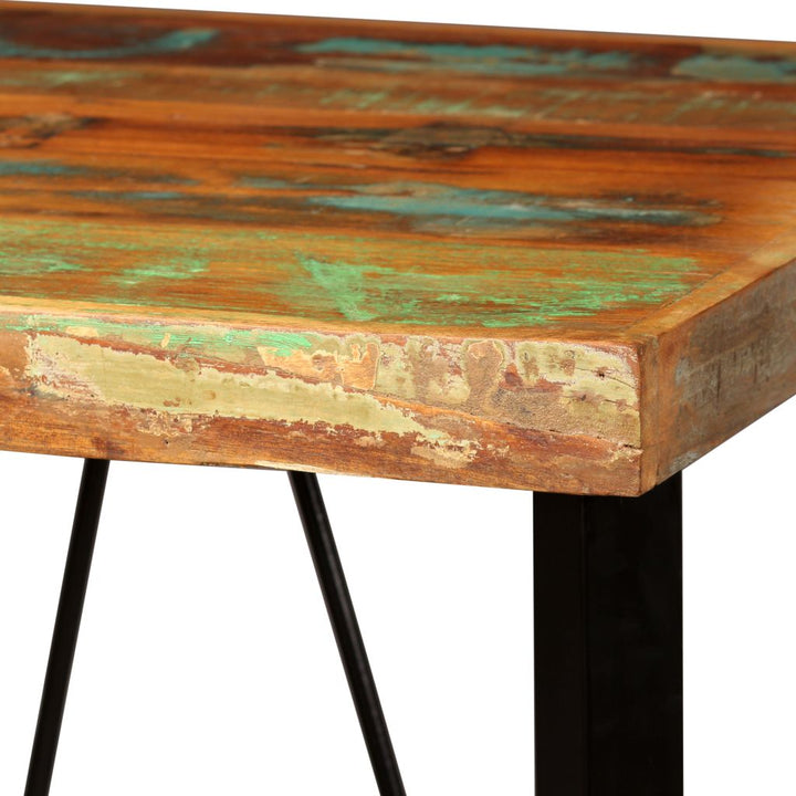 Ensemble de bar en bois de récupération et cuir