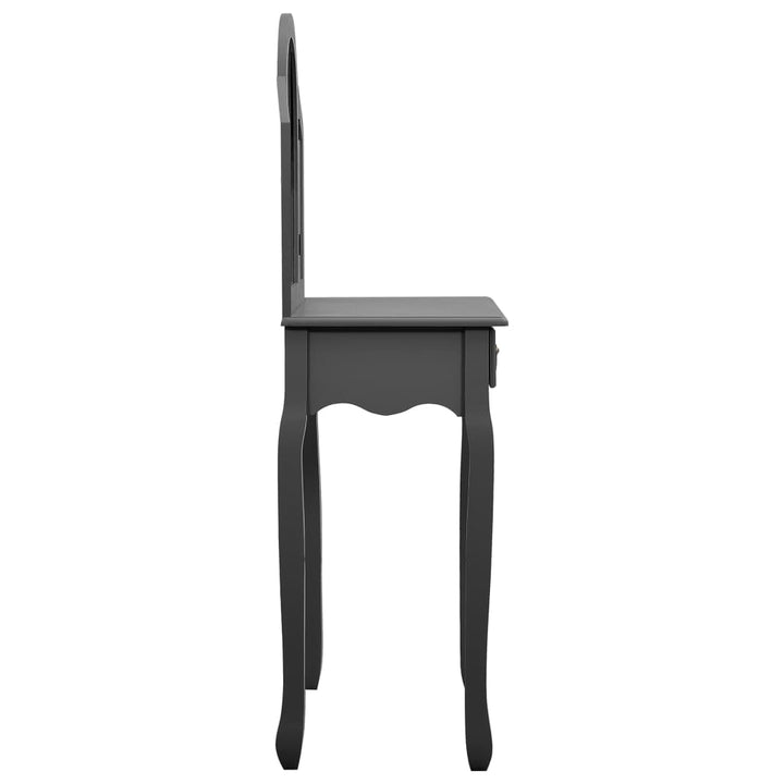 Coiffeuse et tabouret Gris en Bois de paulownia MDF