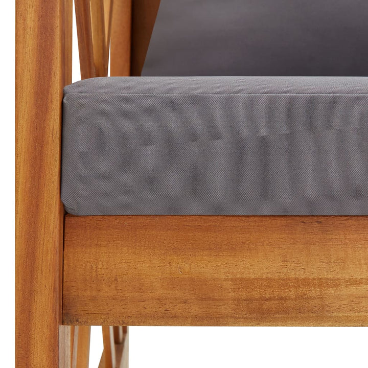Banc de jardin avec coussins en bois solide d&