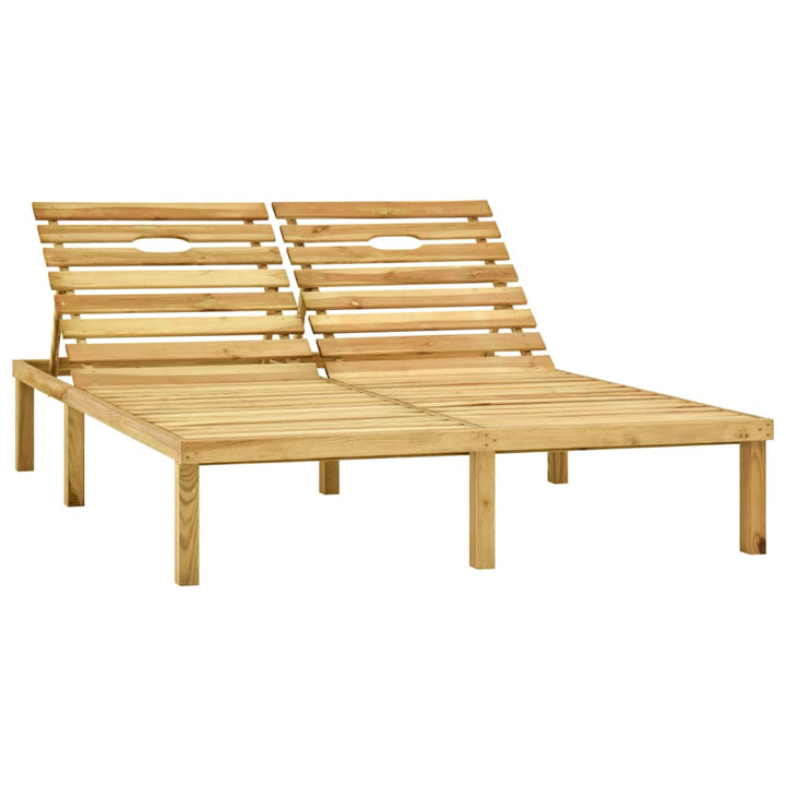 Chaise longue double en bois de pin