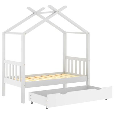 Lit cabane + 1 tiroir Pin massif 70x140 cm
