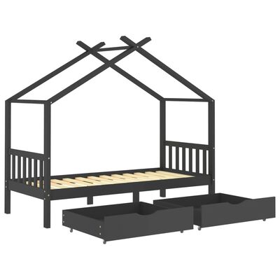 Lit cabane pin massif + 2 tiroirs