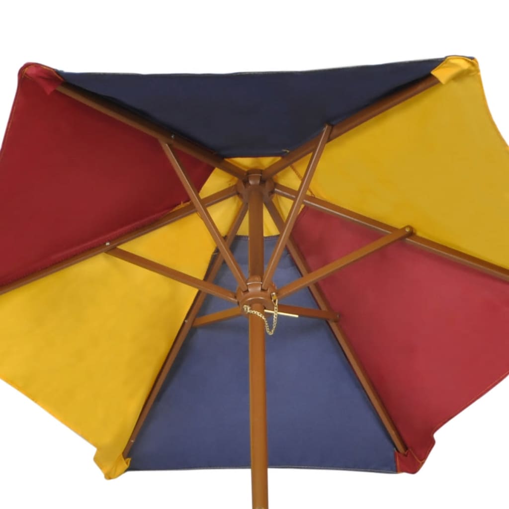 Table et bancs de pique-nique avec parasol pour enfants en bois