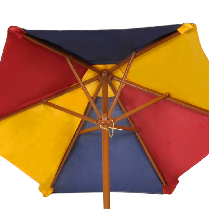 Table et bancs de pique-nique avec parasol pour enfants en bois